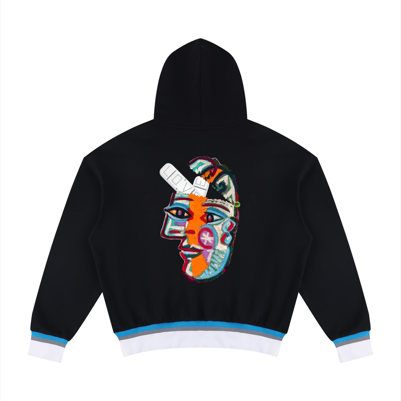 Picasso Flight Unisex Oversized Color Block Boxy Hoodie