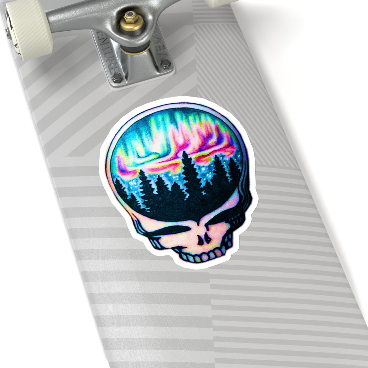 Aurora Borealis Skull Stickers