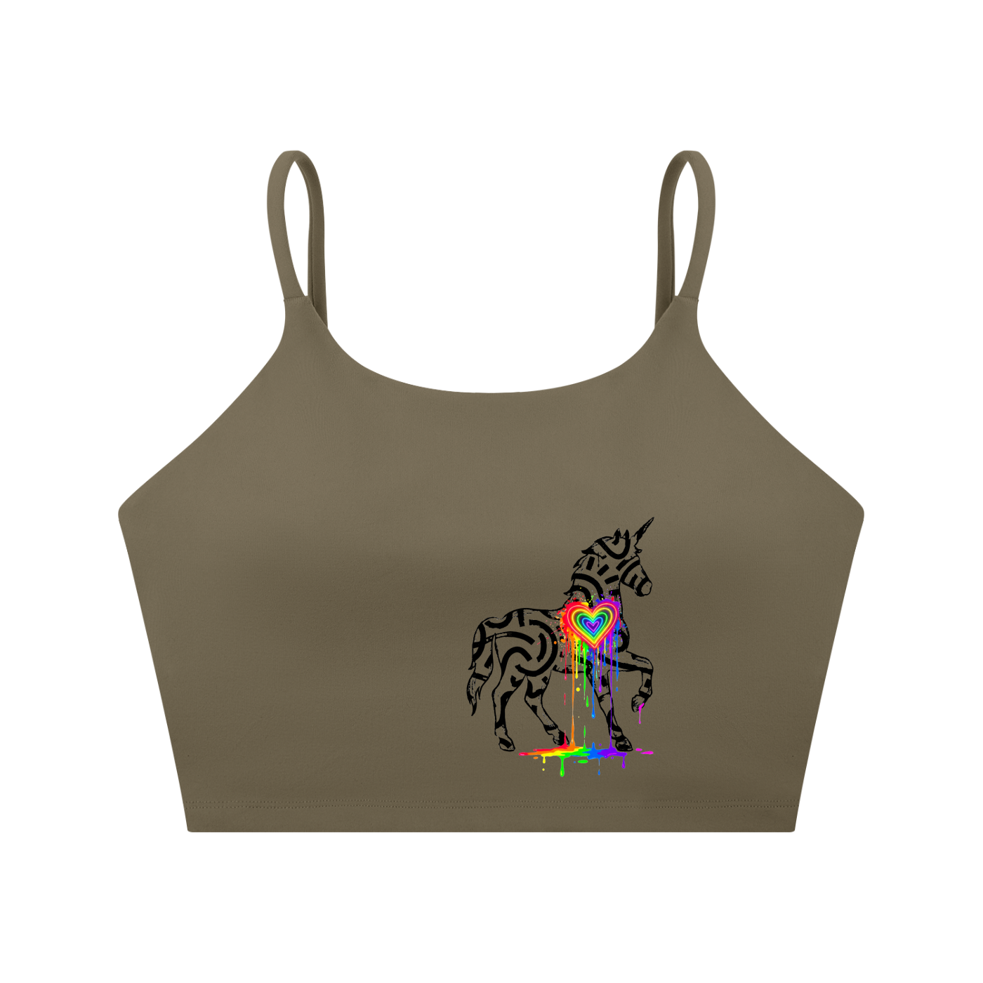 SQUIGGLE Spaghetti Strap Yoga Sports Bra