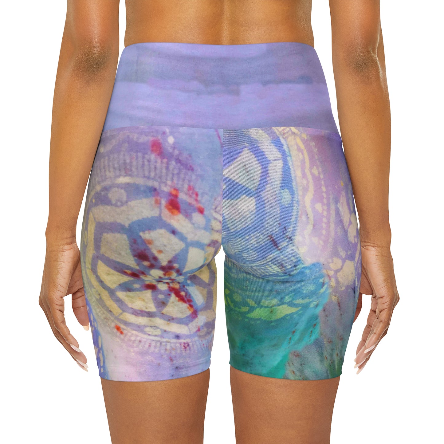 Whimsical High Waisted Yoga Shorts