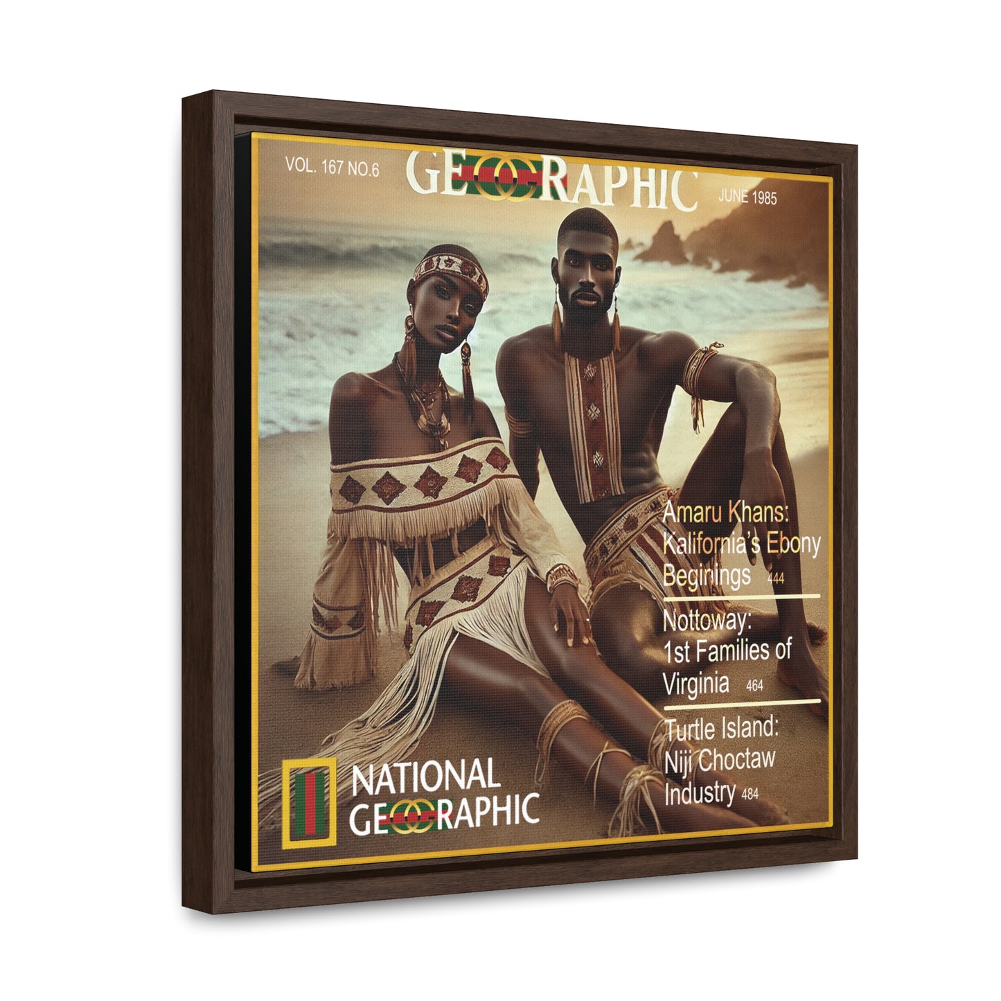 Turtle Island Amaru Khan Aborigine Gallery Canvas Wraps, Square Frame