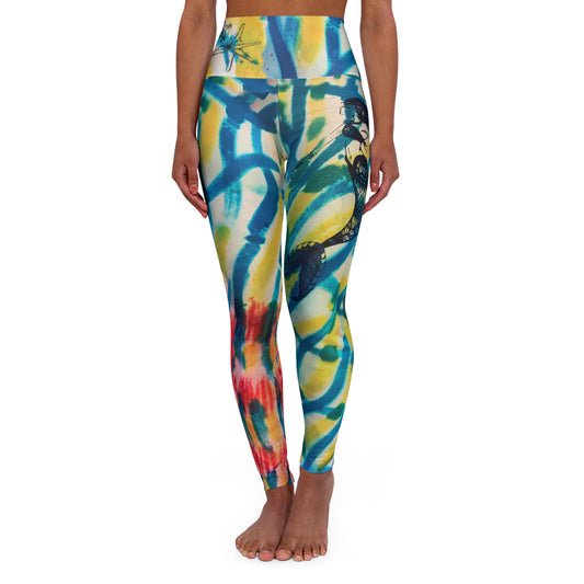 Mermaid at the Beach High Waisted Yoga Leggings