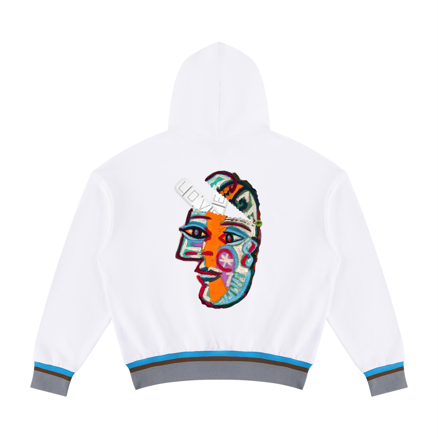 Picasso Flight Unisex Oversized Color Block Boxy Hoodie