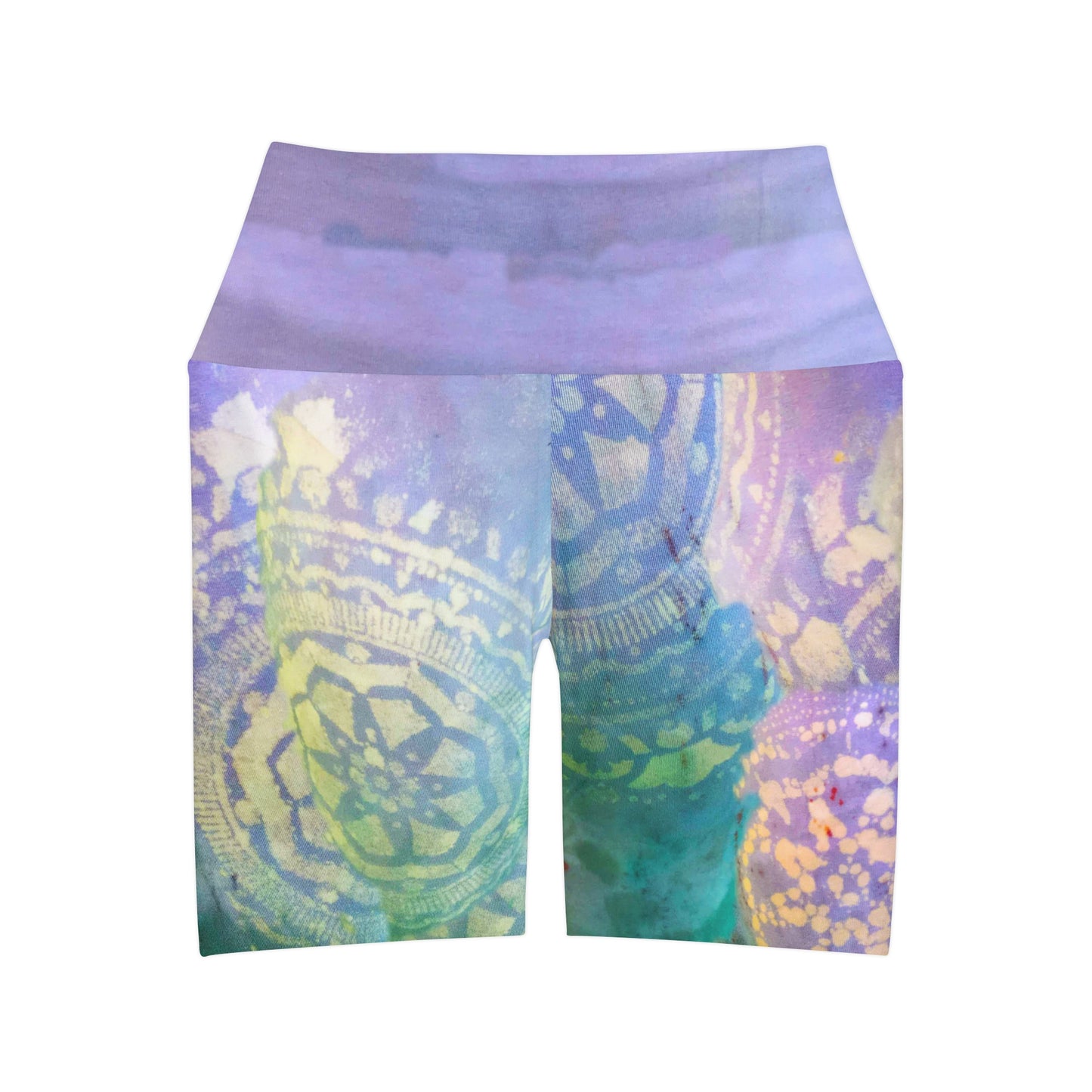 Whimsical High Waisted Yoga Shorts