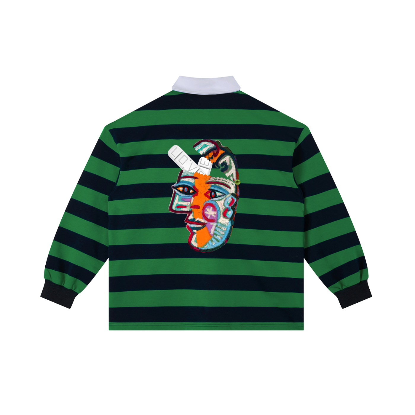 Love Pill Color Block Stripe Polo Shirt
