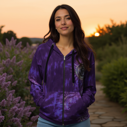 After Hours Plum Unisex Zip Hoodie