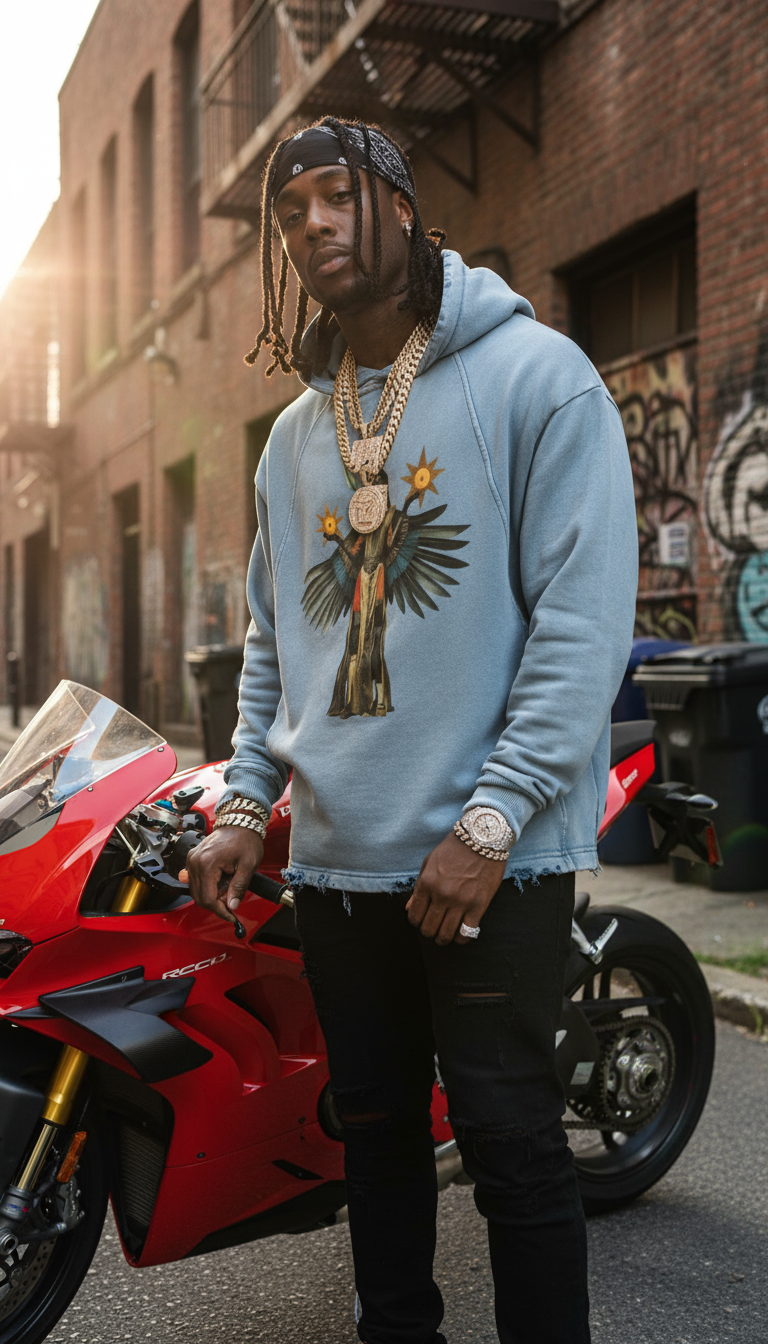 AmaruKhan O.G.'s Vintage Washed Frayed-Hem Hoodie