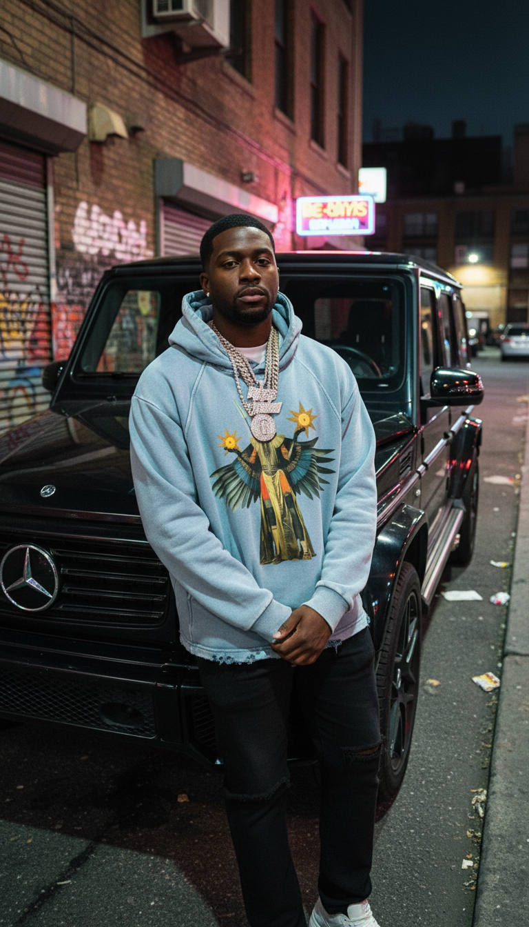 AmaruKhan O.G.'s Vintage Washed Frayed-Hem Hoodie