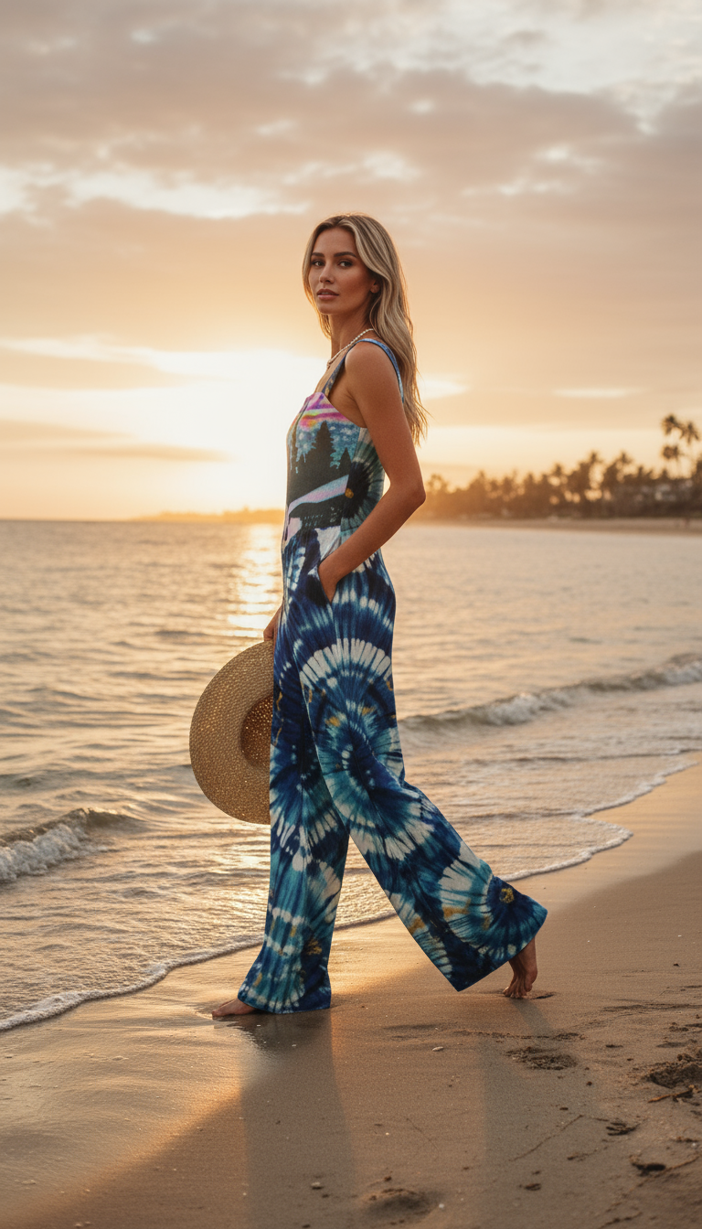 Aurora Thoughts Women's Wide-Leg Jumpsuit 1
