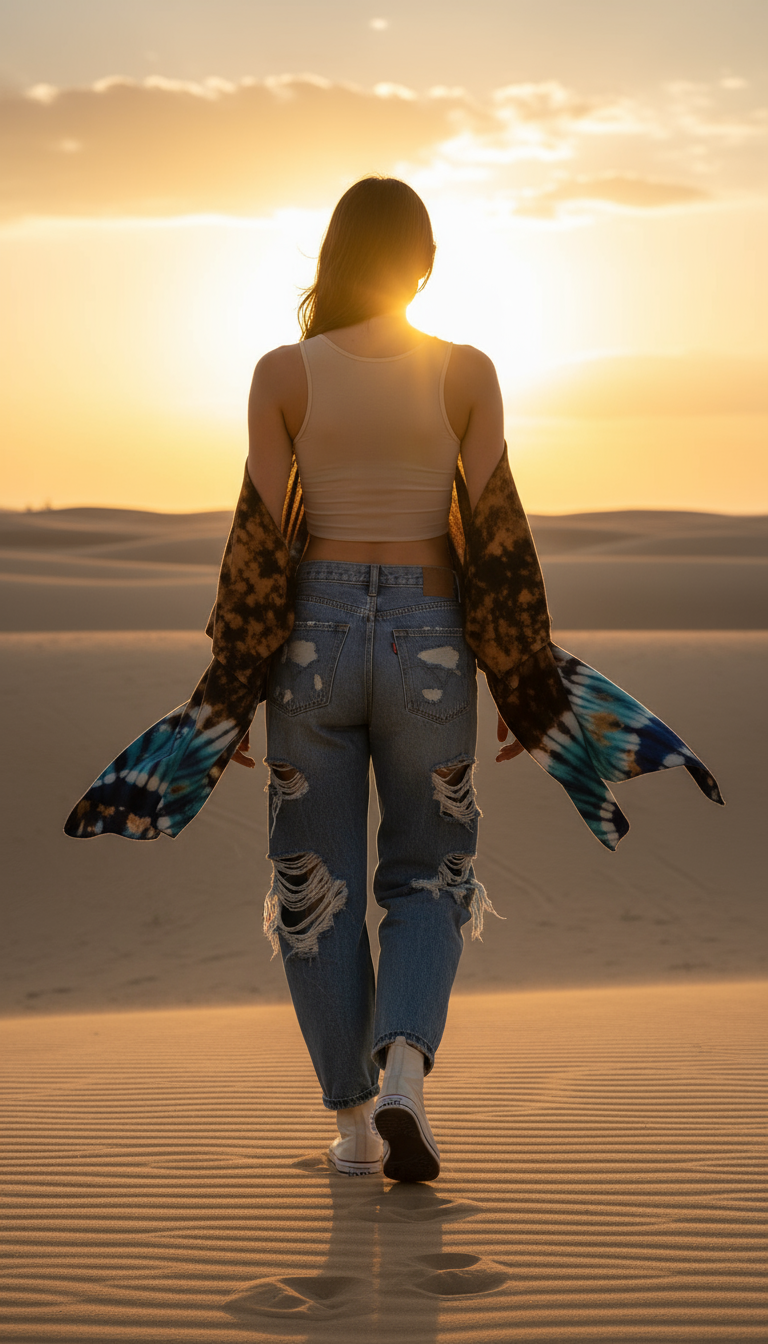 Bleached Shibori All-Season Soft Touch Shawl