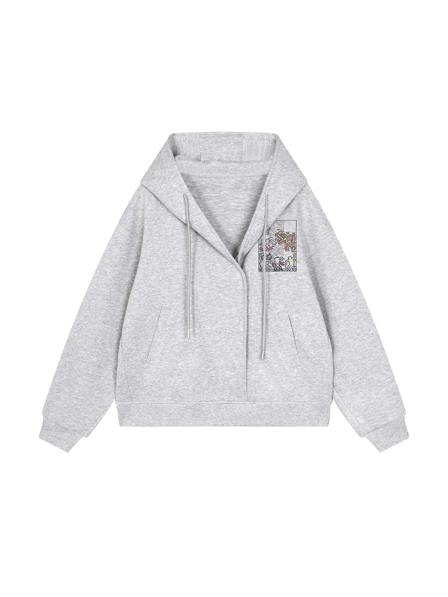 Boxy Button Placket Hoodie