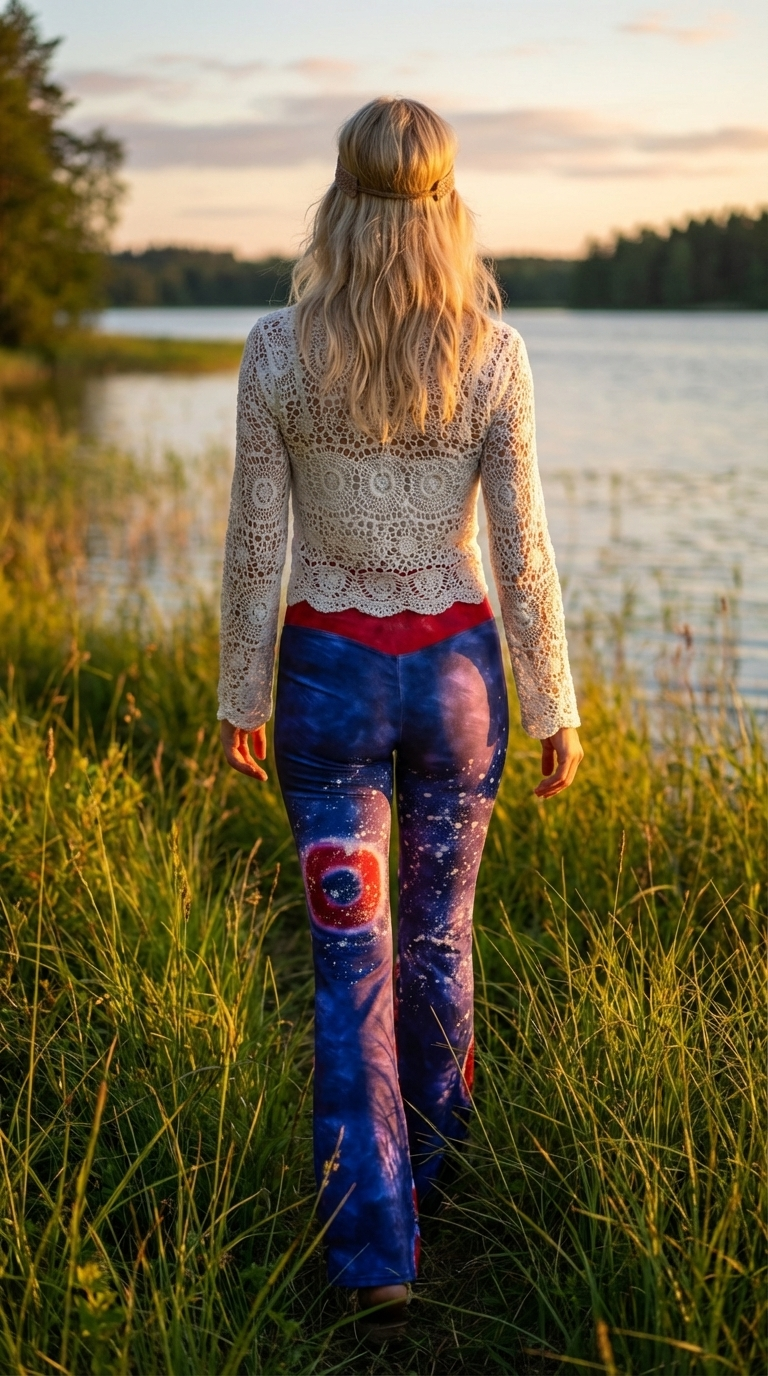 Celestial Phish High Waist Flare leggings