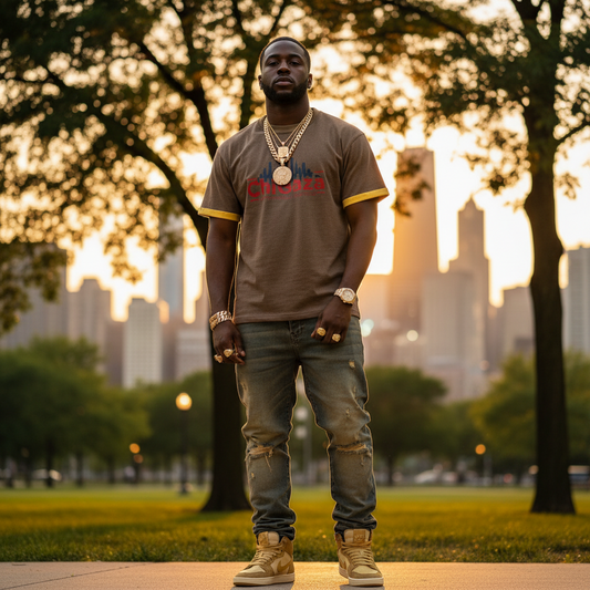 ChiGaza Chiraq Chicago Contrast Cuff Cuffed T-Shirt