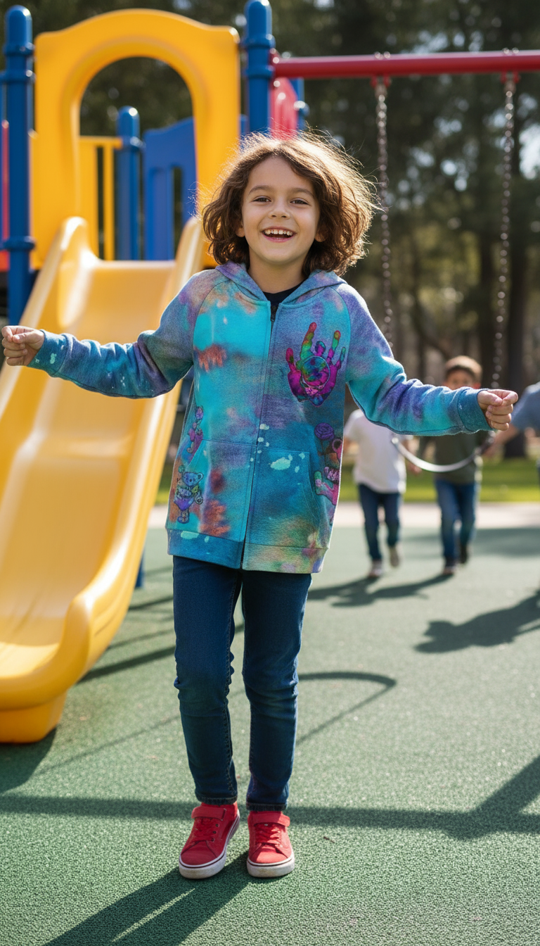 Jerry Garcia Grateful Dead Cotton KIDS Zip Hoodie