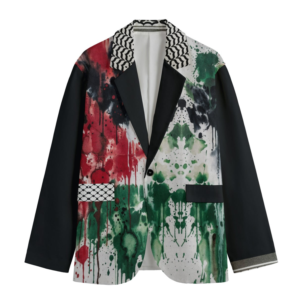 Kufiya Keffiyeh Mural Cotton Blazer Jacket