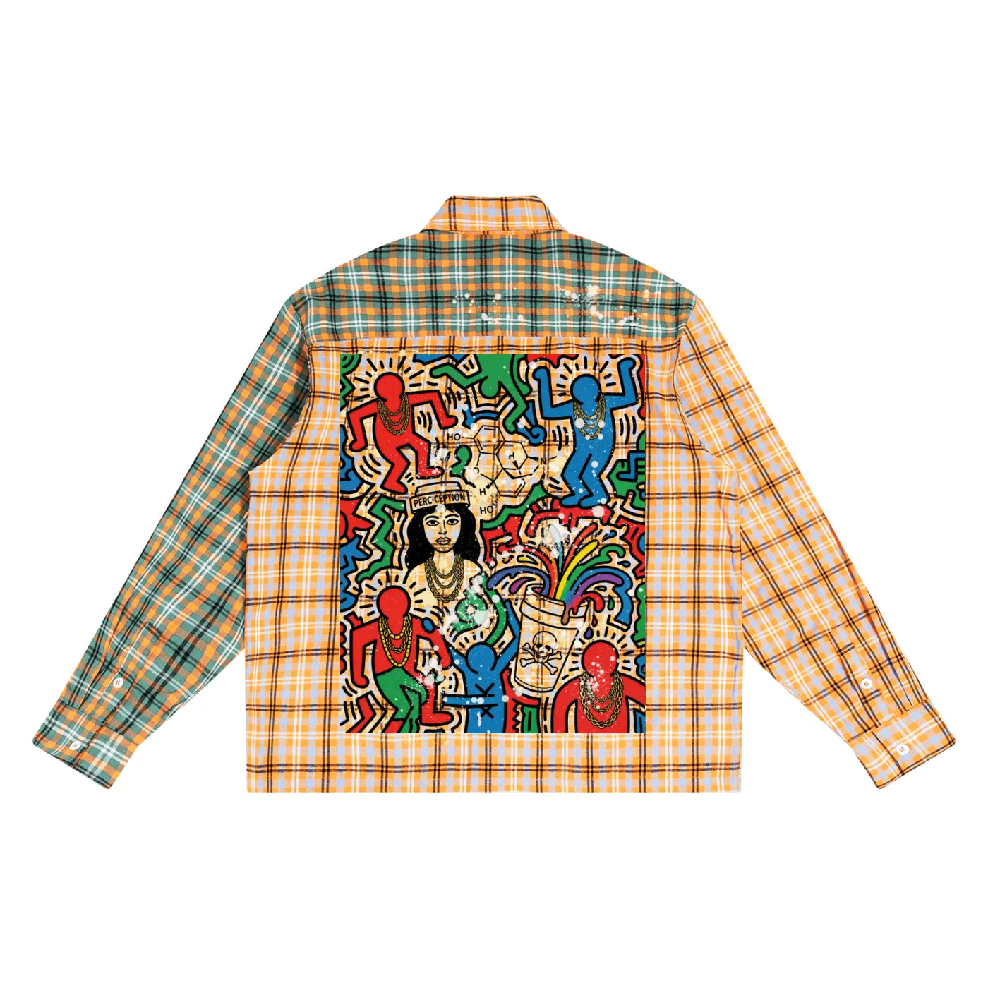 Life of the Party Unisex Oversized Plaid Color Block Shirt