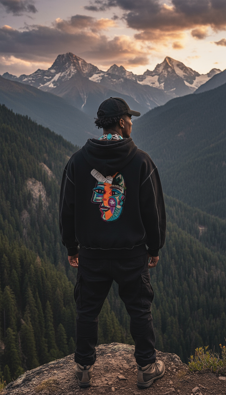 Love Bar Contrast-Stitched Boxy Fleece Zip Hoodie