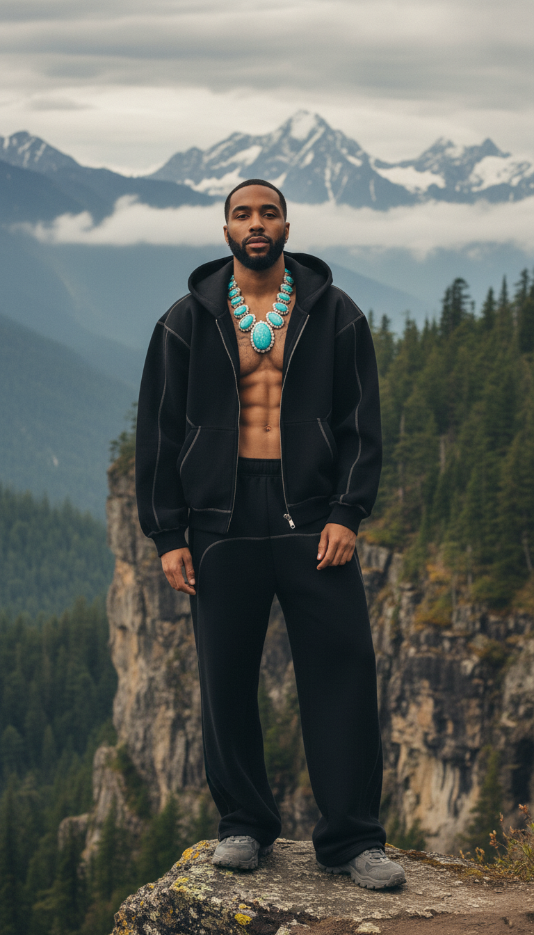 Luxury Tech Contrast-Stitched Fleece Sweatpants