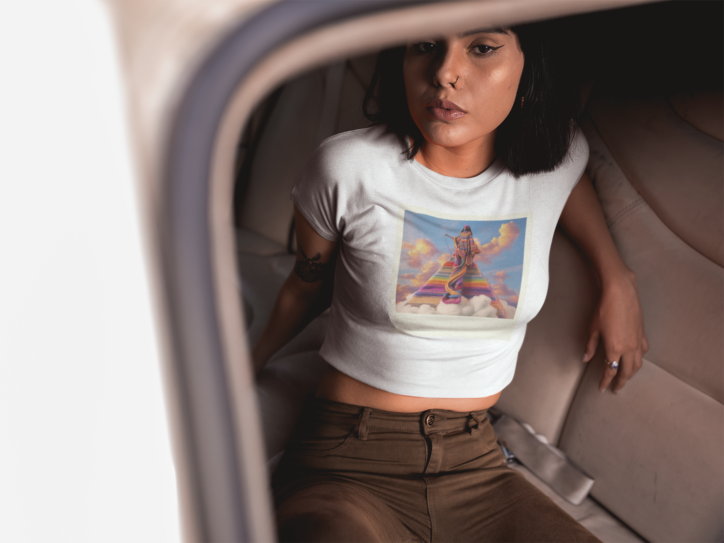 Nubian Kemet Polaroid Queen Women's Crop T-Shirt