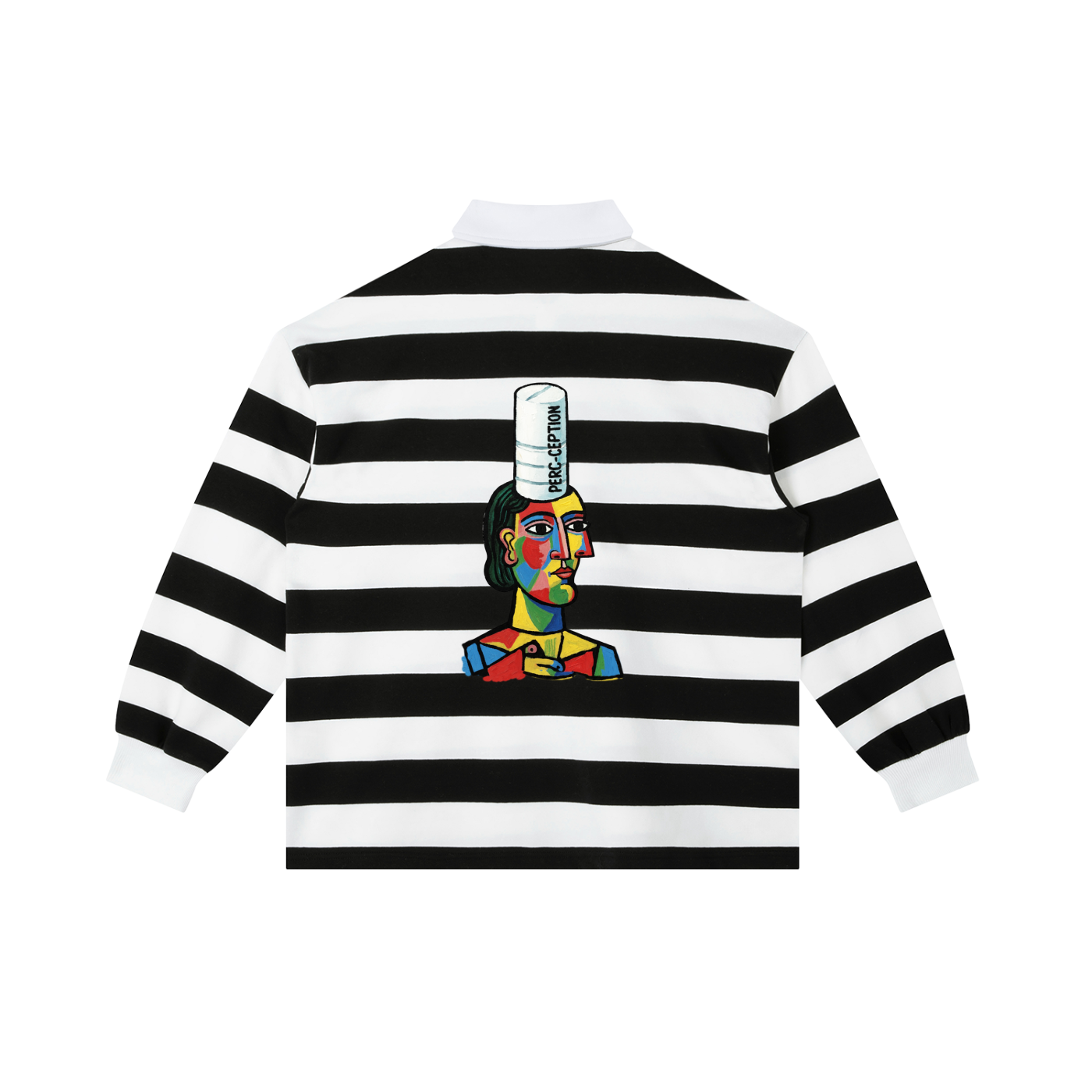 PERC CEPTION Color Block Stripe Polo Shirt