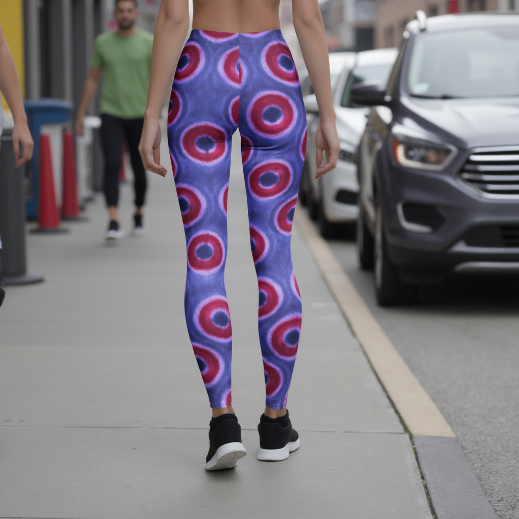 Phish Donuts Hand Dye Print Low Waist Leggings