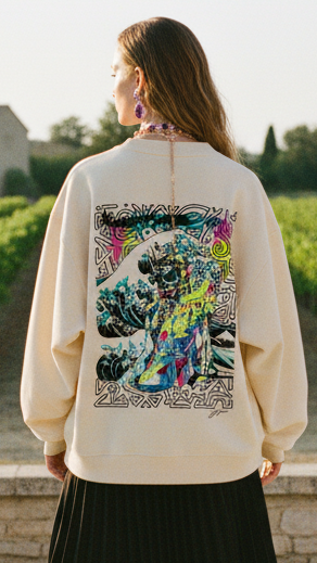 SQUIGGLE Essential Fleece Mock-Neck Crew Sweatshirt