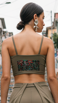 SQUIGGLE Spaghetti Strap Yoga Sports Bra