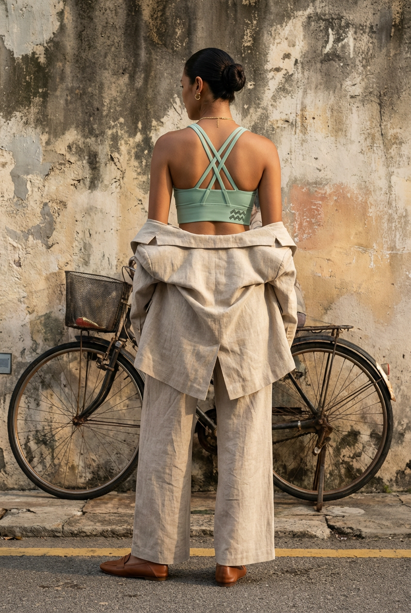 SQUIGGLE Strappy Criss-Cross Sports Bra