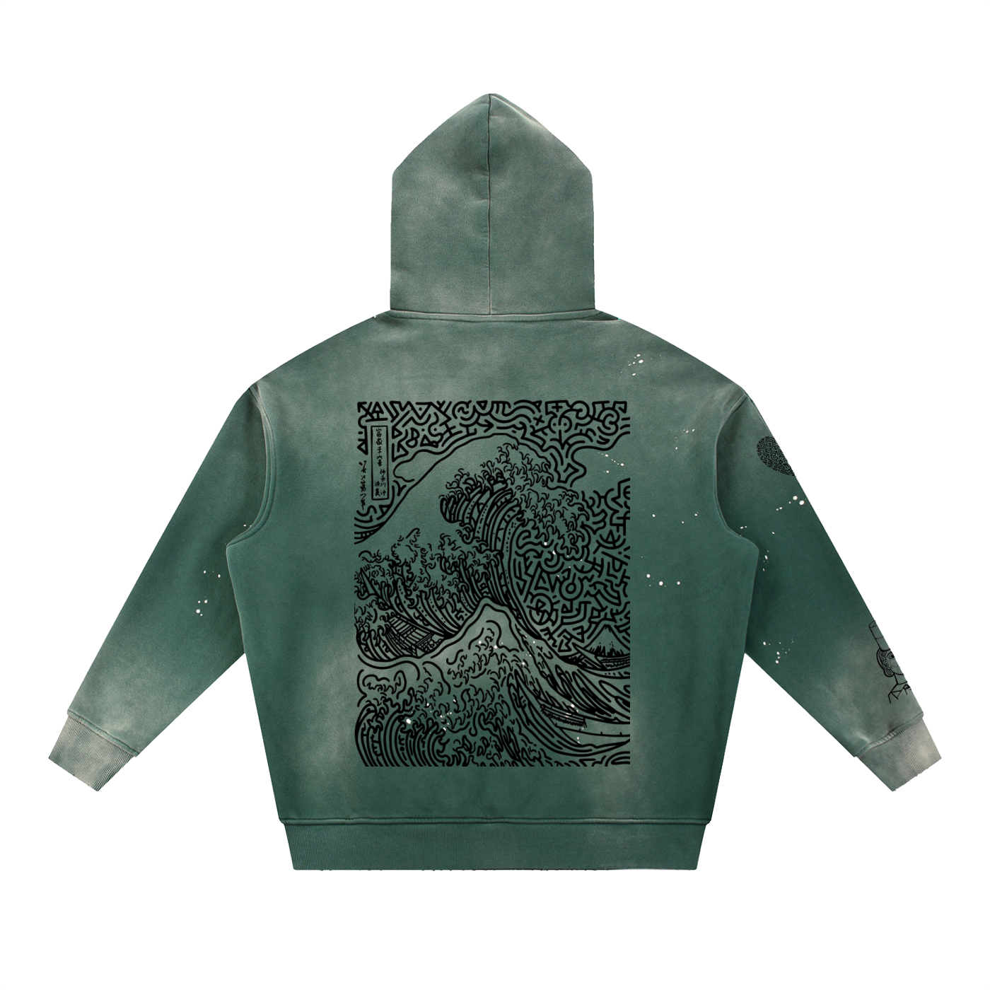 SQUIG Vintage Washed Frayed Fleece Hoodie
