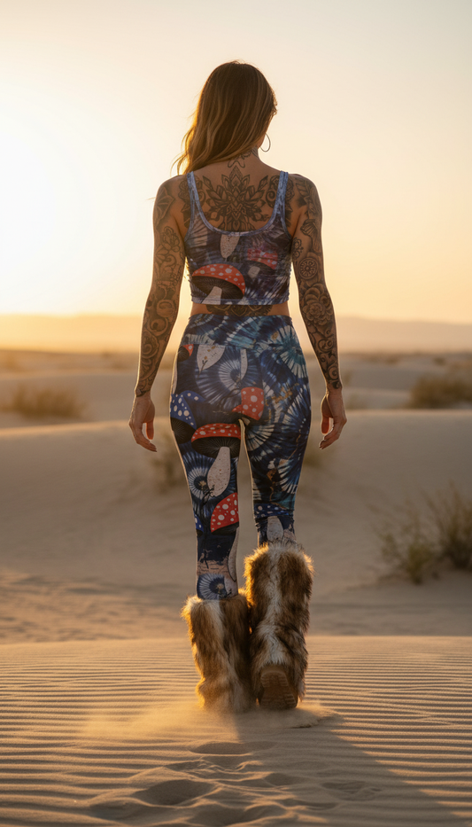 Shibori Mushroom High Waist Leggings