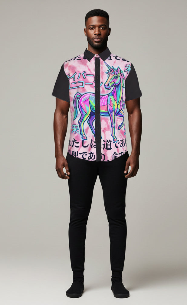 The Way & The Light Pima Cotton Poplin Collar Short Sleeve Button Up