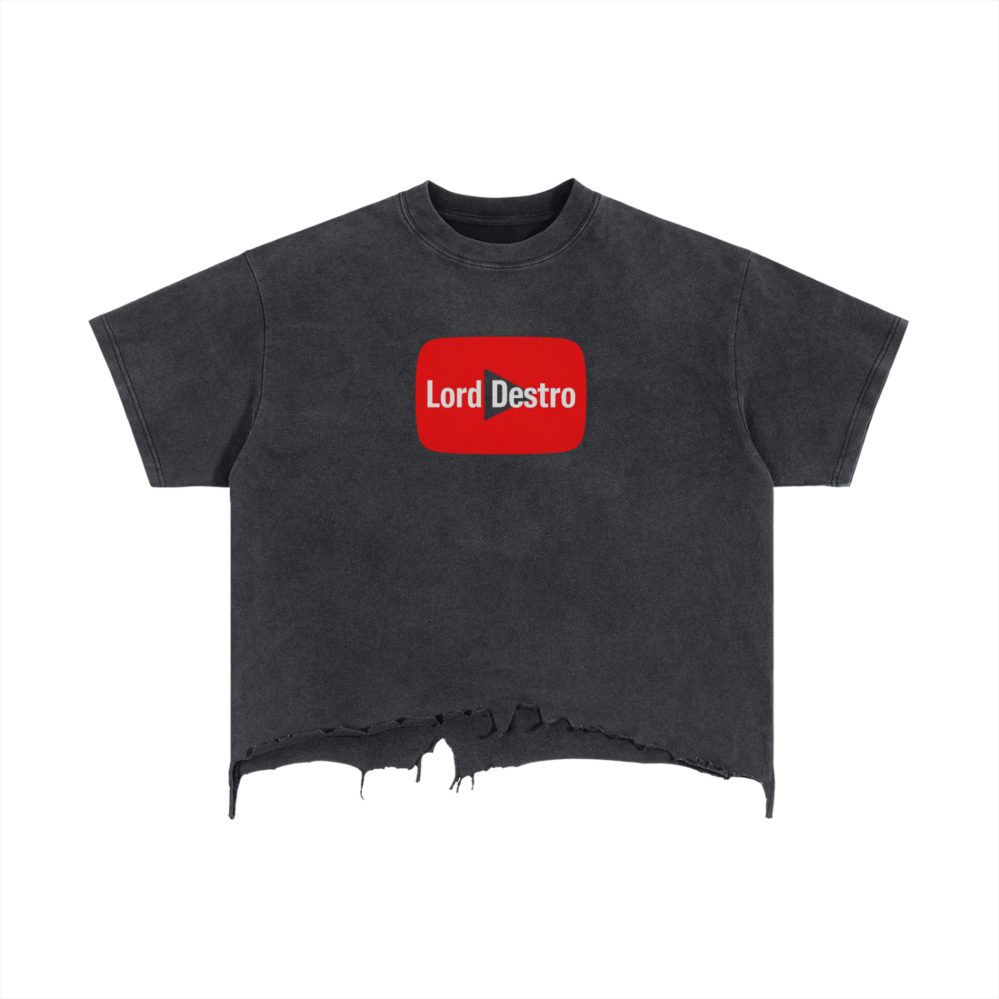 Lord Destro Vintage Wash Boxy Distressed Hem T-Shirt