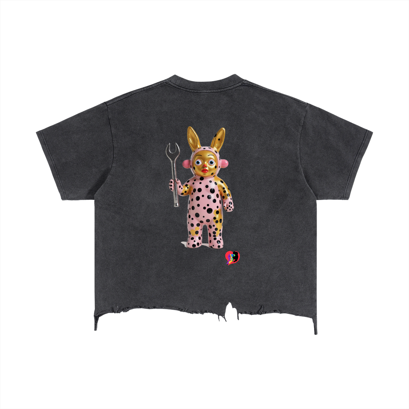 Lord Destro Vintage Wash Boxy Distressed Hem T-Shirt
