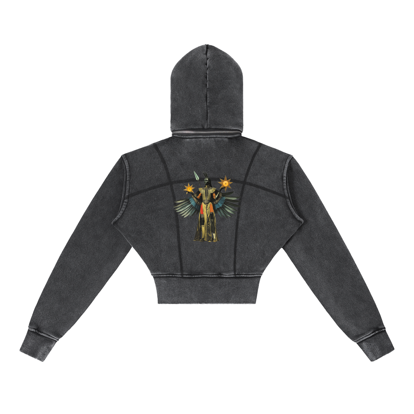 Vintage Washed Cropped Fleece Hoodie