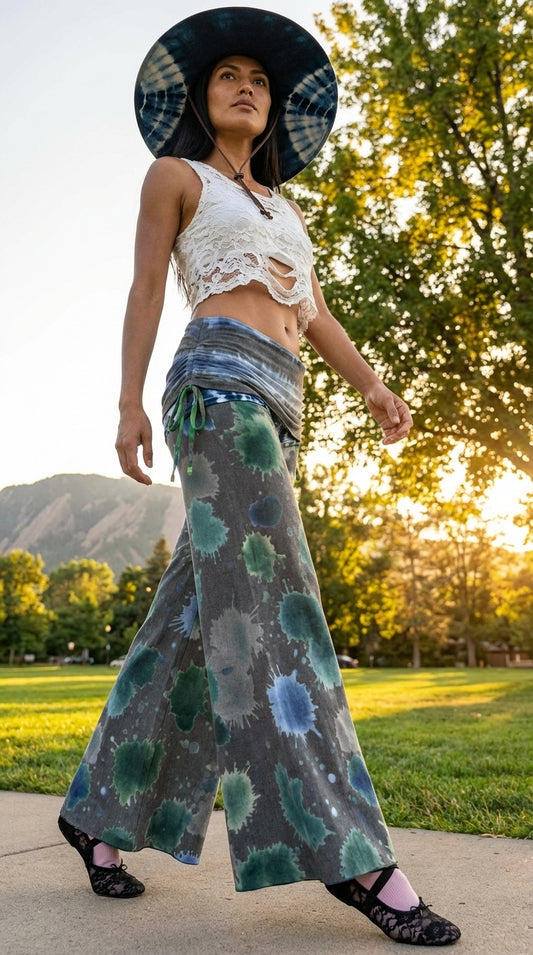 WAP Splash Women's High Waist Wide Leg Pants