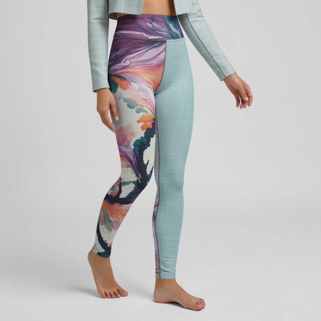 Watercolor Orchids High Waist Leggings