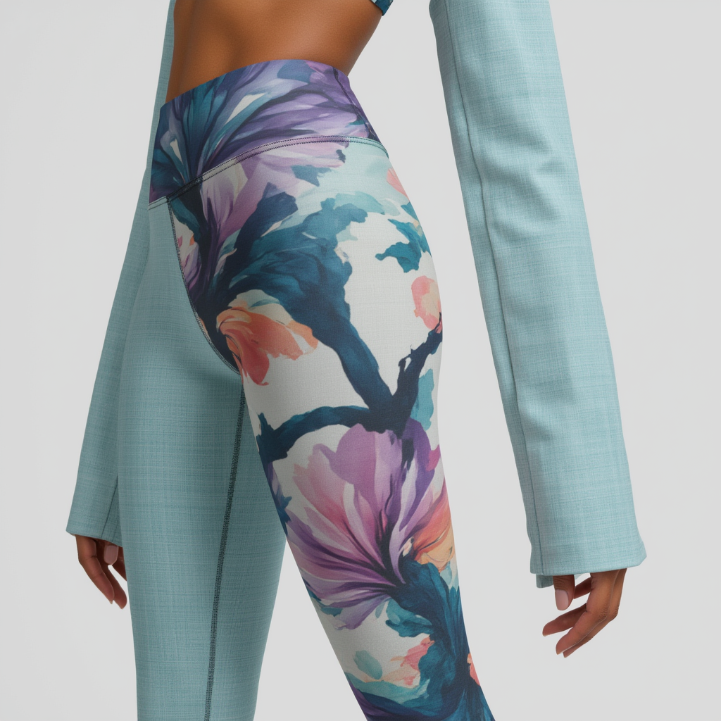 Watercolor Orchids High Waist Leggings