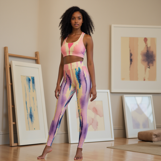 Watercolor Drip High Waist Yoga Leggings