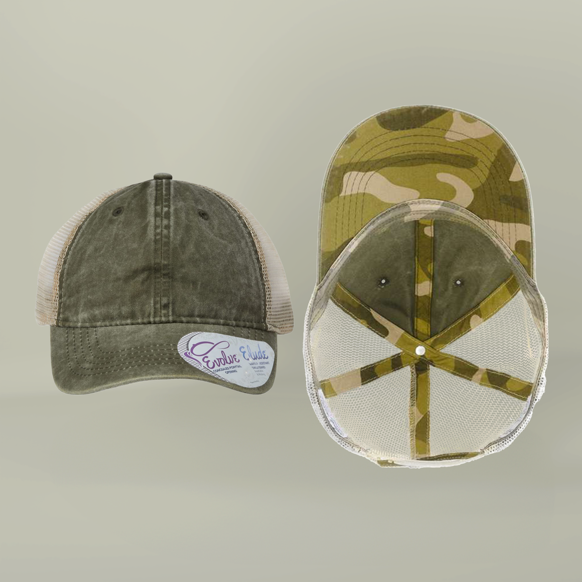 Note to Self Women's Washed Mesh Cap with Unique Print Patterns on Reverse