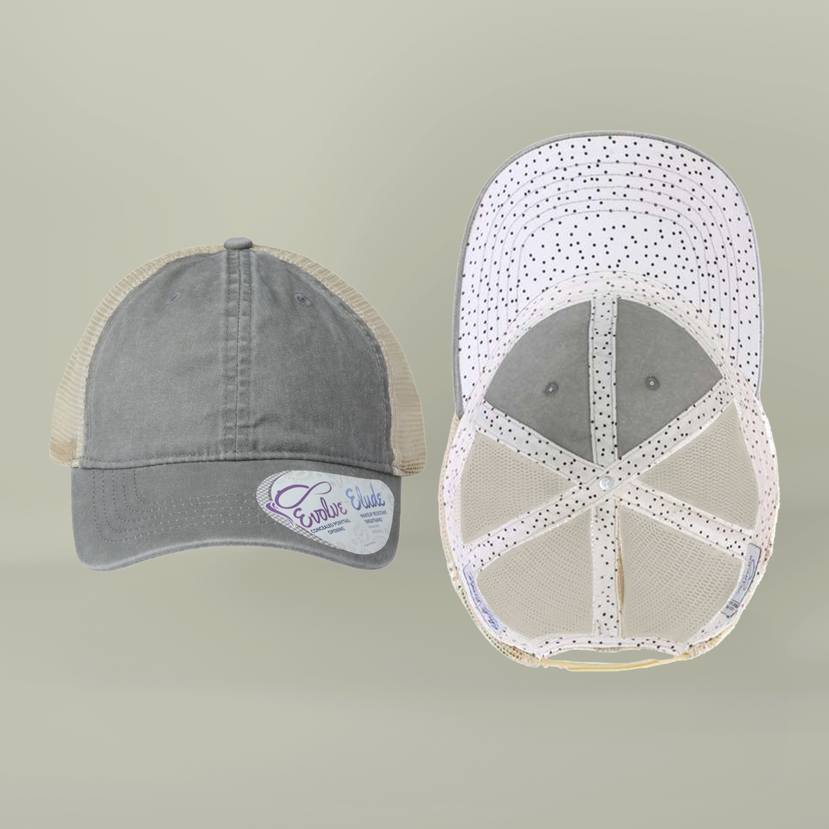 Note to Self Women's Washed Mesh Cap with Unique Print Patterns on Reverse