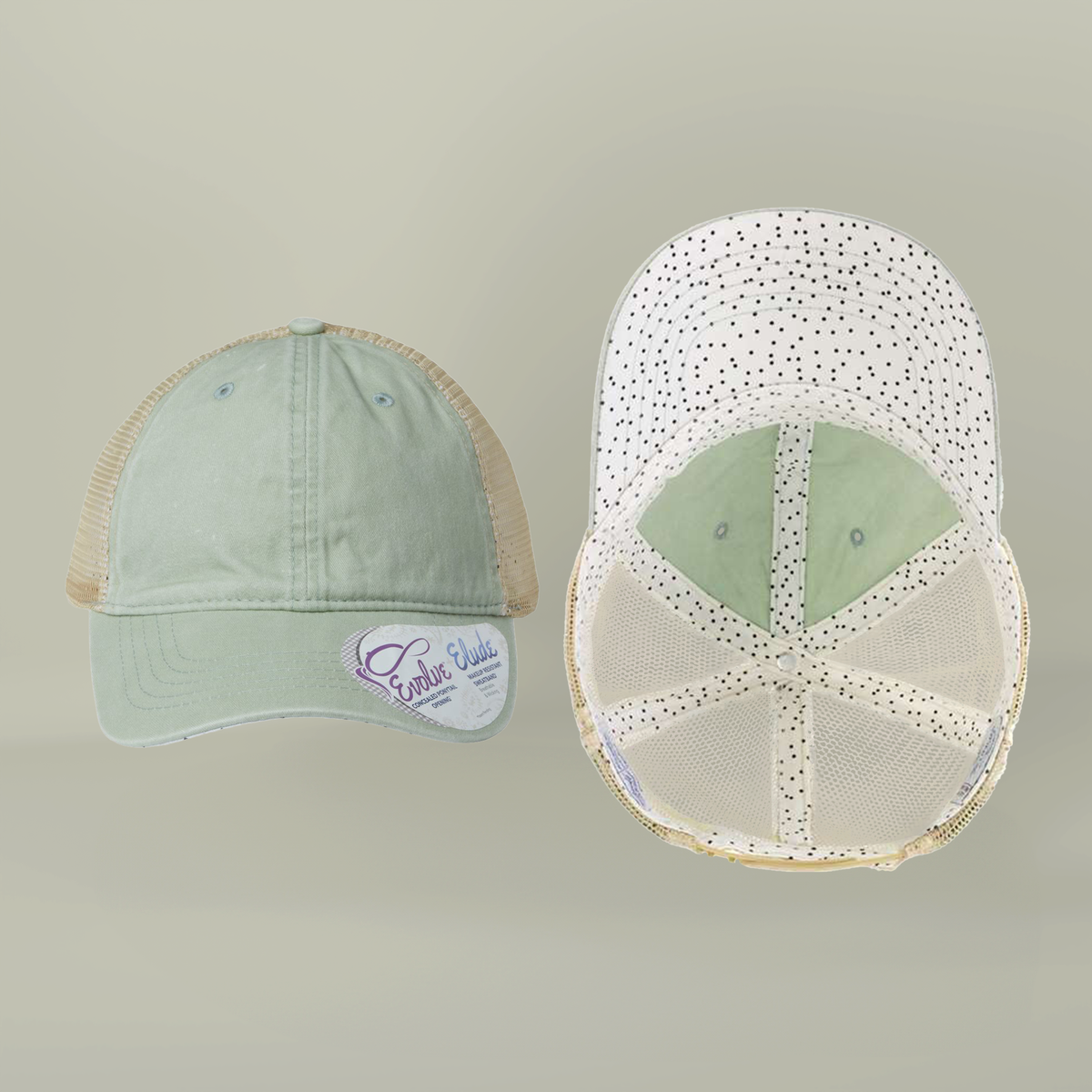 Note to Self Women's Washed Mesh Cap with Unique Print Patterns on Reverse