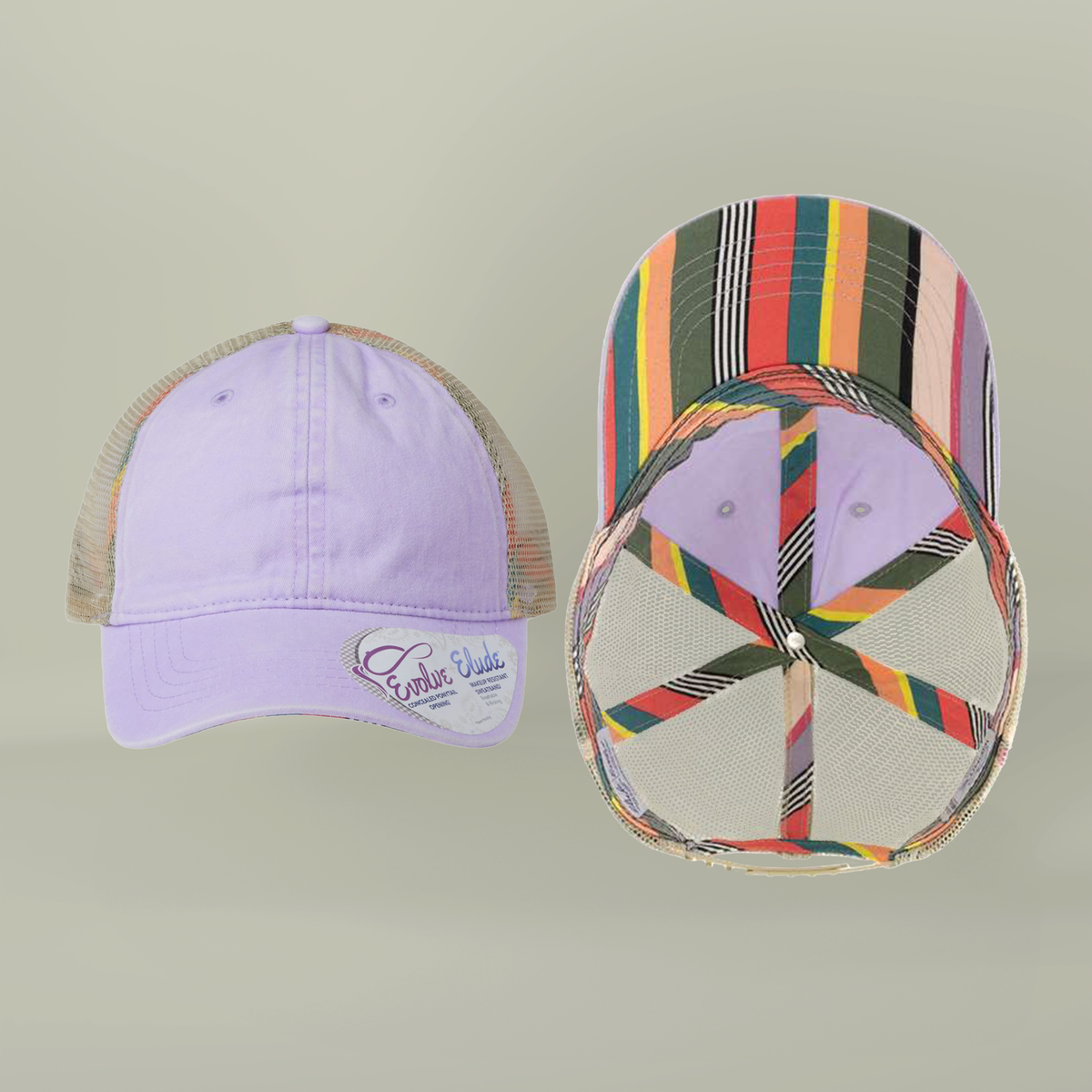 Note to Self Women's Washed Mesh Cap with Unique Print Patterns on Reverse