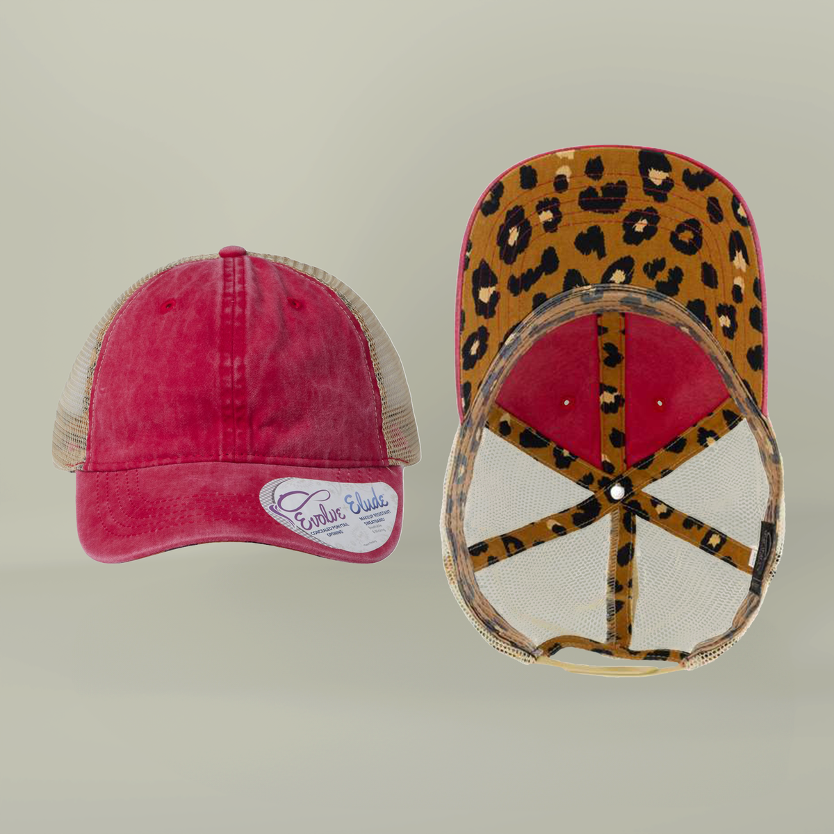Note to Self Women's Washed Mesh Cap with Unique Print Patterns on Reverse