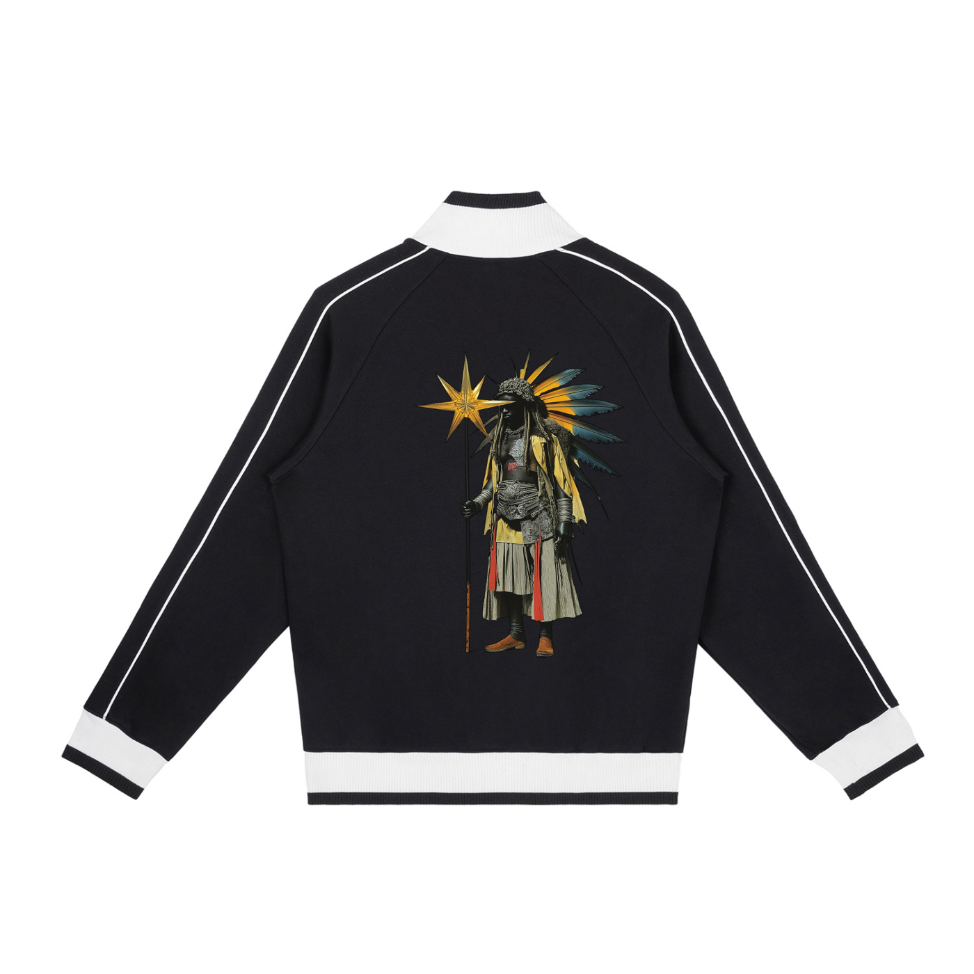 AmaruKhan Hebrews Color Block Raglan Sleeve Zip Track Jacket