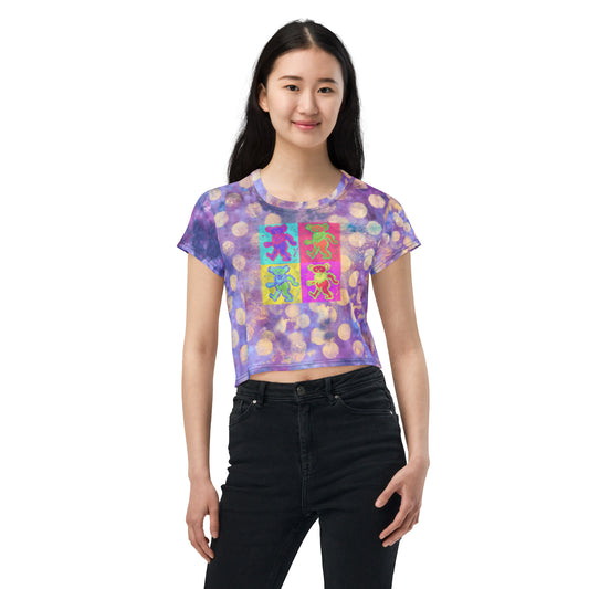 Neon Bears Crop Top T-Shirt