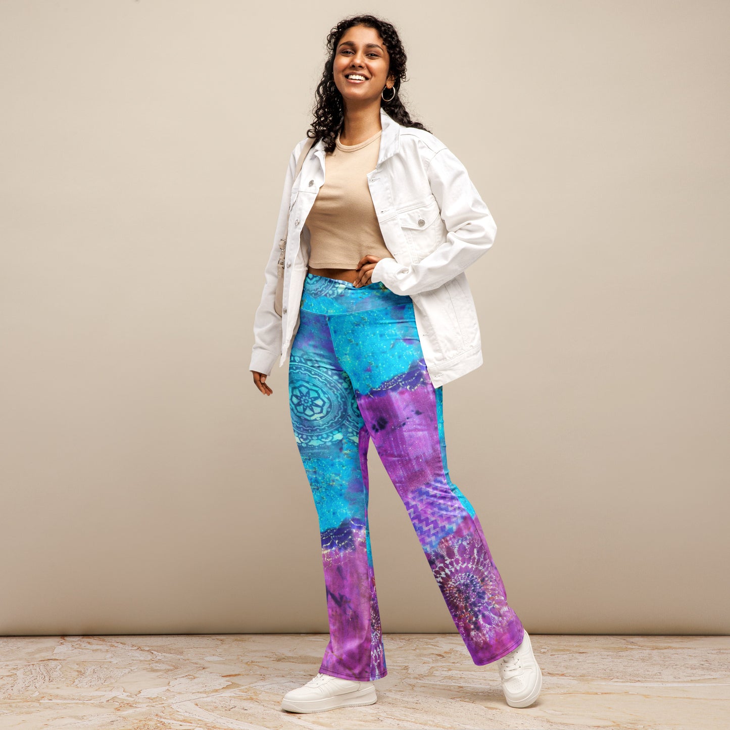 Electric Connection High Waist Flare leggings