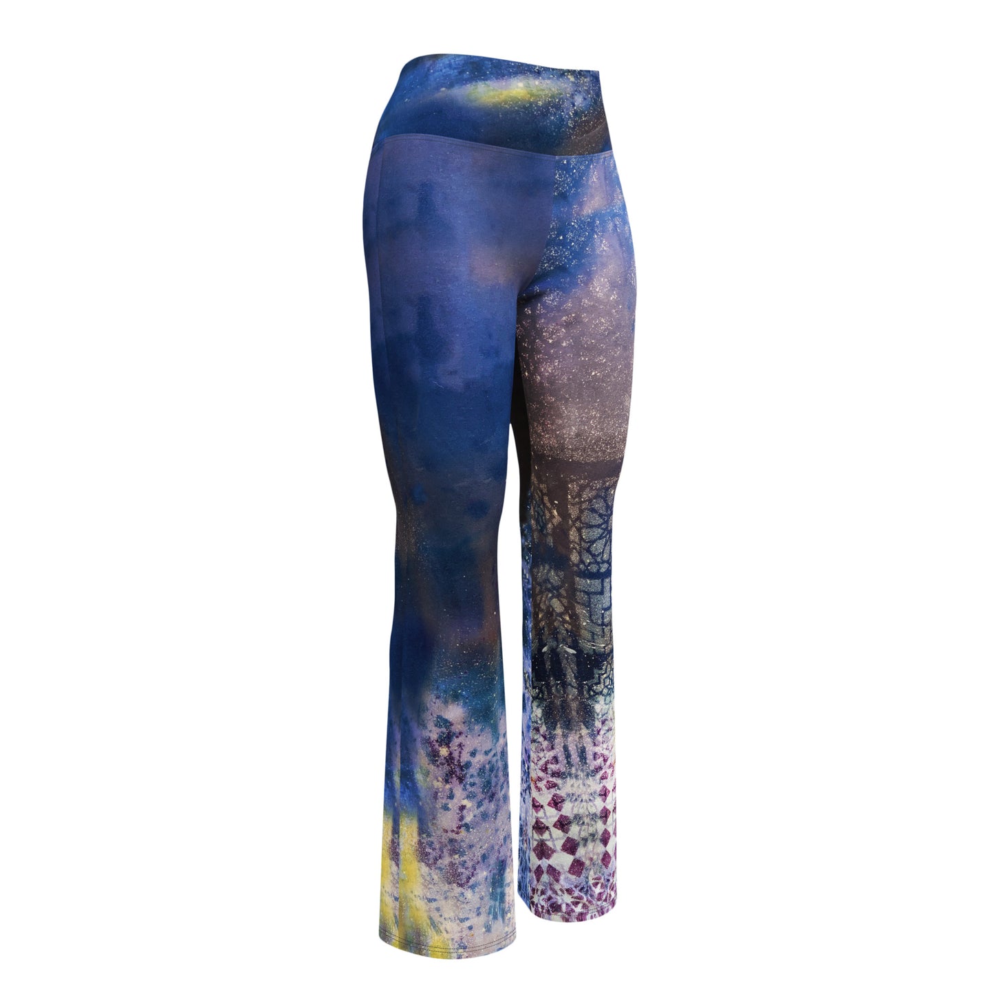 Purple Kaleidoscope Remix Flare leggings