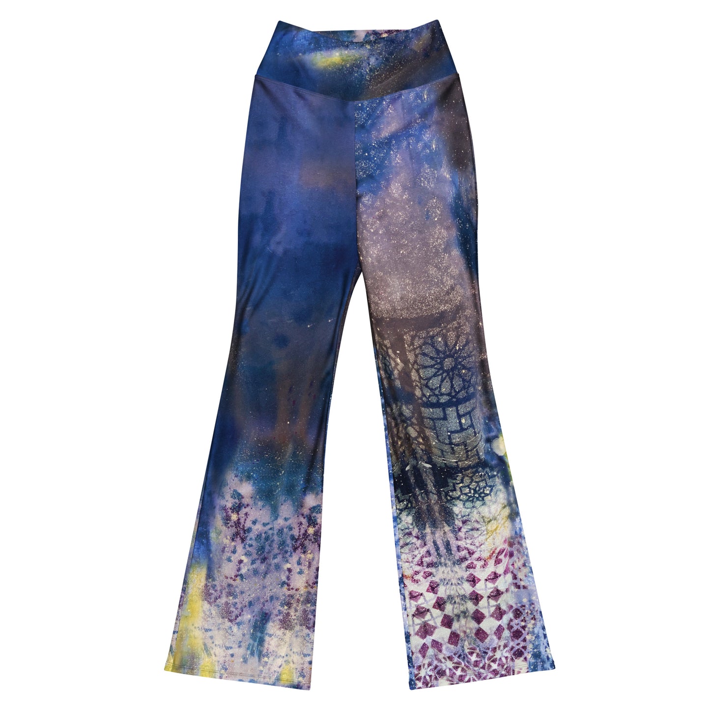 Purple Kaleidoscope Remix Flare leggings