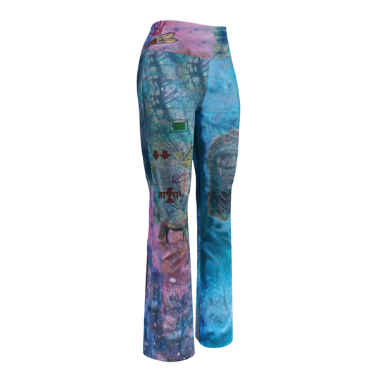 Feathers of Our Fathers High Waist Flare leggings