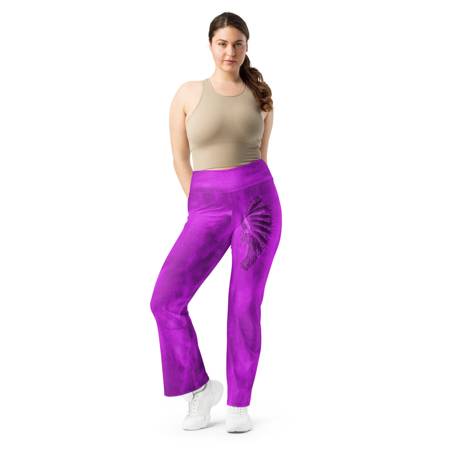 Hazey Breeze Hot Pink High Waisted Flare leggings